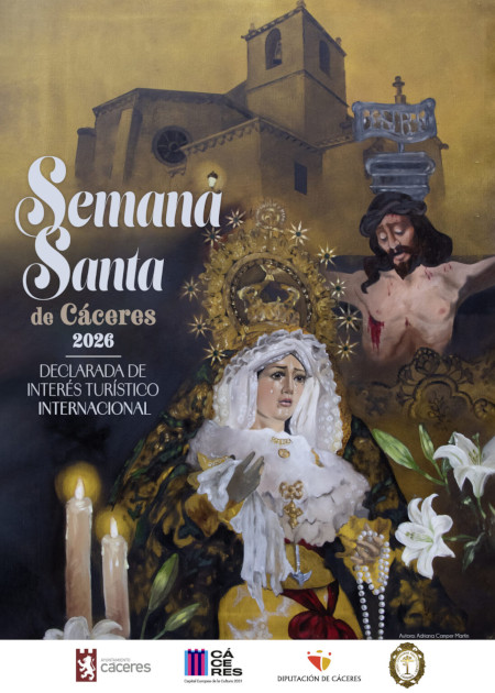 Cartel Semana Santa 2026 - Semana Santa Cáceres - HorquillasyCostales.com